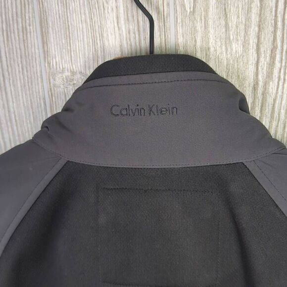 Calvin Klein Womens Large Zip Front Jacket Black Fleece Lined Pockets Stretch - Picture 4 of 8